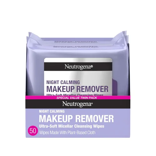 Vista 9 de Neutrogena Toallitas faciales desmaquillantes de limpieza relajante nocturna, toallitas faciales nocturnas para eliminar el sudor, la suciedad