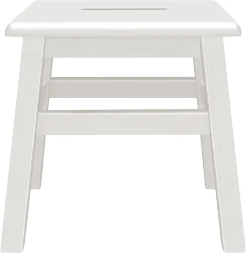 Vista 4 de eHemco Taburete escalón de madera maciza para adultos y niños, 12.25 pulgadas, blanco antiguo (no blanco puro) Fully Assembled, For Adults and