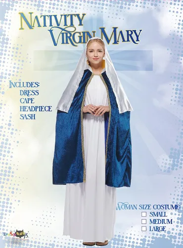Vista 2 de EraSpooky Disfraz de Virgen María para mujer bata bíblica