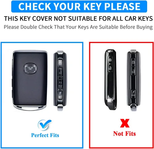 Vista 2 de QBUC para Mazda Key Fob Cover Case (negro) Compatible con Mazda 3 2019-2023, Mazda 6, Mazda 3 Hatchback, Mazda CX5, CX9, CX30 2020-2023