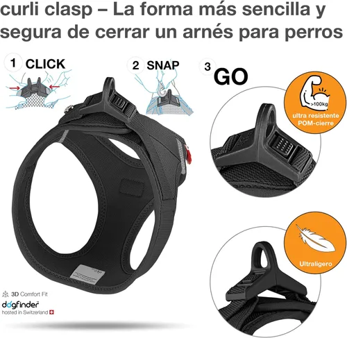 Vista 3 de Arnés Chaleco Curli Clasp Air-Mesh Negro 3XS