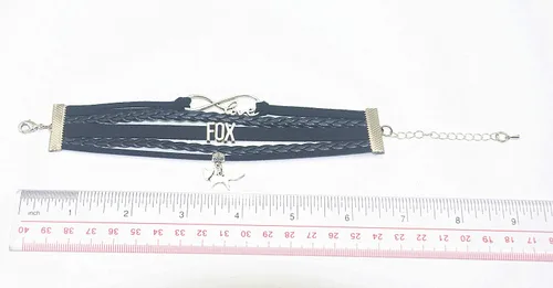Vista 3 de HHHbeauty Pulsera de piel con diseño de zorro, regalo de zorro infinito, para fiestas, celebraciones, amantes del zorro, regalos temáticos de zorro