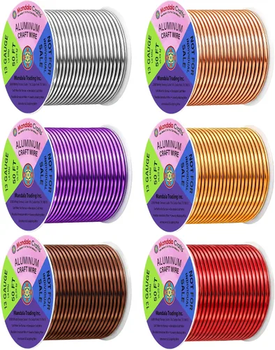 Vista 367 de Mandala Crafts - Alambre de aluminio anodizado de calibre 22 para hacer joyas - 137.2 m de alambre flexible surtido y coloreado - Doble para bonsái