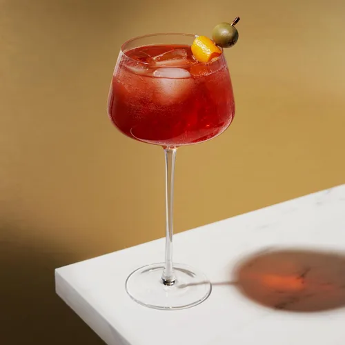 Vista 5 de Viski Vasos de cóctel con tallo en ángulo para Aperol Spritz, Campari Spritz, tónico, cócteles clásicos, elegantes vasos de cristal de tallo largo