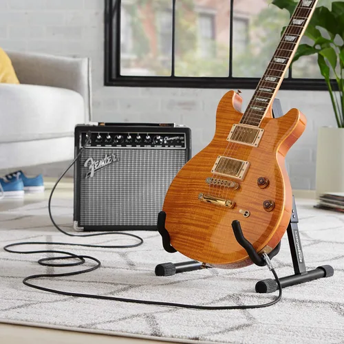 Vista 5 de Amazon Basics TS - Cable recto para instrumentos de 1/4 de pulgada para guitarra eléctrica, bajo y teclado con blindaje antiruido, 10 pies