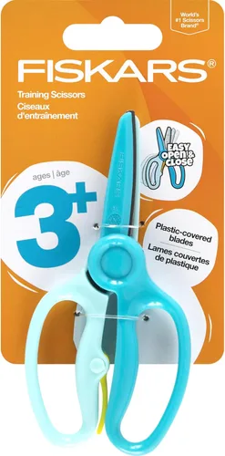 Vista 15 de Fiskars - Tijeras de entrenamiento para preescolares de 3 años en adelante (paquete de 3), tijeras de seguridad para niños pequeños con palanca