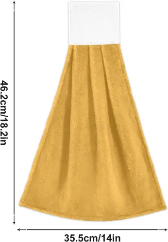 Vista 3 de Juego de 2 toallas de mano amarillas y naranjas, suaves, absorbentes, decorativas, para baño, secado rápido, barra de té, toalla colgante para baño