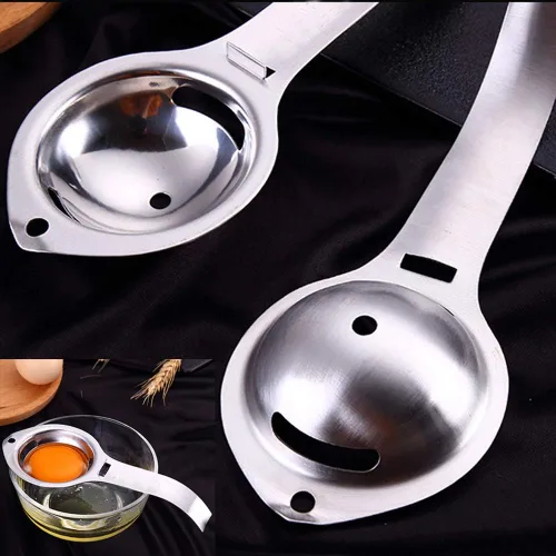 Vista 3 de Separador de filtro de acero inoxidable de yema de cocina Separador de huevos blancos Herramienta apta para lavavajillas (Plata)