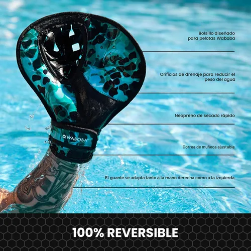 Vista 4 de Waboba Catch Water Gloves Pro - Juego de pelotas rebotadoras de agua, para juegos de playa y juguetes de piscina, 2 manoplas estilo béisbol