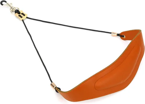 Vista 5 de Correa de saxofón acolchada para el cuello de saxofón con gancho giratorio, Naranja