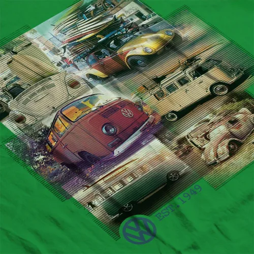 Vista 5 de Volkswagen Camiseta Camper Beetle Collage para hombre