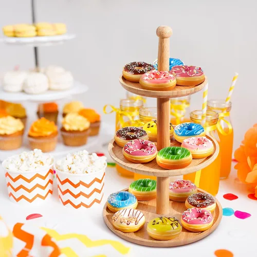 Vista 7 de Chalyna 8 donas de juguete pequeñas para fiestas de donas falsas, elegantes