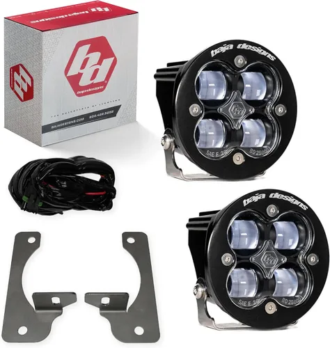 Vista 24 de Kit de luces LED de niebla de bolsillo Baja Designs Squadron-R SAE compatible con Jeep Gladiator 2020-22; Wrangler JL 2018-22 parachoques OEM
