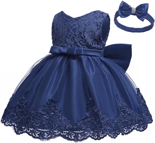 Vista 4 de Vestidos de encaje con tutú bordado para niñas pequeñas de 0 a 6 años