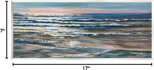 Vista 7 de Stupell Industries Placa abstracta de pared con brillo oceánico por Jeanette Vertentes Stupell Industries 17 x 7 Inches, Easy to Hang and
