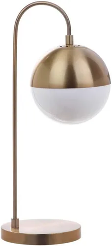 Vista 5 de SAFAVIEH Lighting Collection Cappi - Lámpara de mesa dorada de latón con puerto de carga USB (bombilla LED incluida)