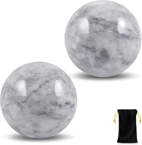 Vista 10 de Learay 2 bolas Baoding, bolas de Baoding para terapia de manos, bolas de masaje de ejercicio de salud chinas con bolsa de transporte para aliviar
