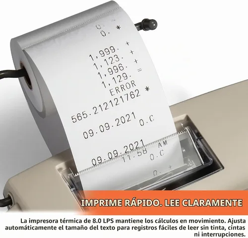Vista 6 de Victor 1310 Calculadora de Impresión de Números Grandes, Pantalla LED de 12 Dígitos, Impresión Rápida sin Tinta (8.0 LPS), Teclas