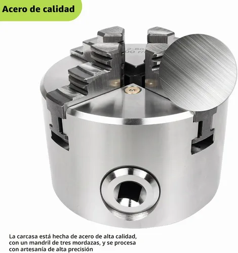 Vista 9 de RATTMMOTOR - Portabrocas de torno de 76 mm de 4 mandíbulas autocentrante de 3" K12-80mm, 6600R/Min 40N.m 10KN, Portabrocas de torno de precisión
