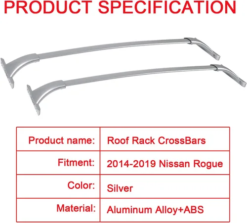 Vista 3 de Reemplazo de barras transversales para portaequipajes para Nissan Rogue 2014-2019