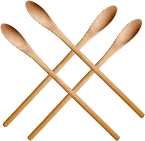 Vista 10 de Meiyahome - Cuchara helada ovalada de madera de 8.3 in, cuchara elíptica, cuchara agitadora de madera maciza, cuchara larga de madera, cuchara
