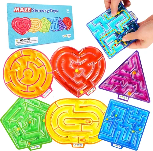 Vista 10 de Juguetes Esponjosos Sensoriales para Inquietos para Niños: Pack de 4 Juguetes Sensoriales Laberinto para Autismo - Juguetes para Inquietos con Goma