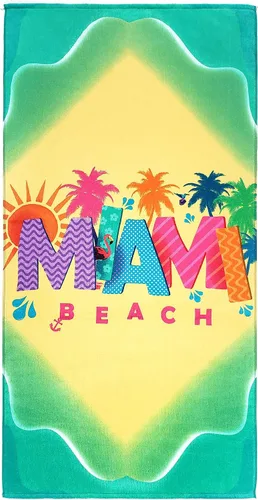 Vista 6 de Beachland Toalla de playa Miami Florida 30 x 60 pulgadas, 100% algodón (Patrulla de Playa)