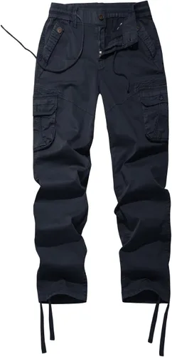 Vista 8 de FOURSTEEDS Pantalones de cintura elástica con cordón de altura media y múltiples bolsillos para mujer para deportes al aire libre, camping y #776