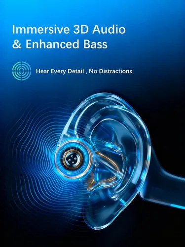 Vista 6 de Essonio Auriculares de conducción ósea ultraligeros (0.92 oz), auriculares inalámbricos Bluetooth 5.3 con MP3 de 16 GB, impermeable IP68 para nadar