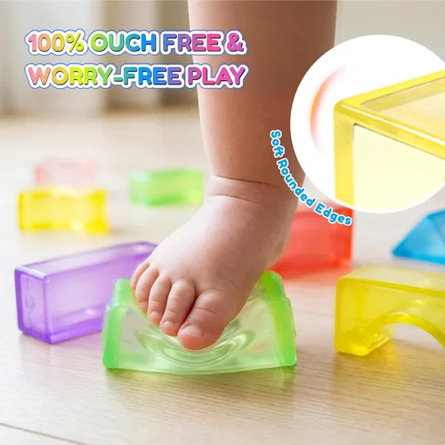 Vista 4 de 33 bloques de construcción sensoriales suaves para niños pequeños, bloque