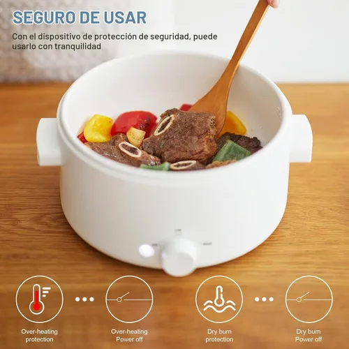 Vista 3 de [Usado] Cocina eléctrica, olla eléctrica antiadherente de esmalte
