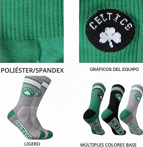 Vista 6 de Ultra Game Men's NBA Official Athletic Cushioned Secure Fit Team Crew Socks-3 Pack