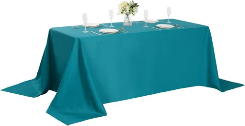 Vista 50 de Mantel rectangular de tela de poliéster lavable de 60 x 120 pulgadas, para decoración de bodas, fiestas, comedores, banquetes