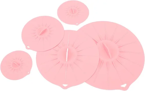 Vista 10 de Paquete de 5 tapas de silicona para tazón, cubierta de silicona para microondas, con 5 tamaños, tapas térmicas reutilizables para tazas, cuencos