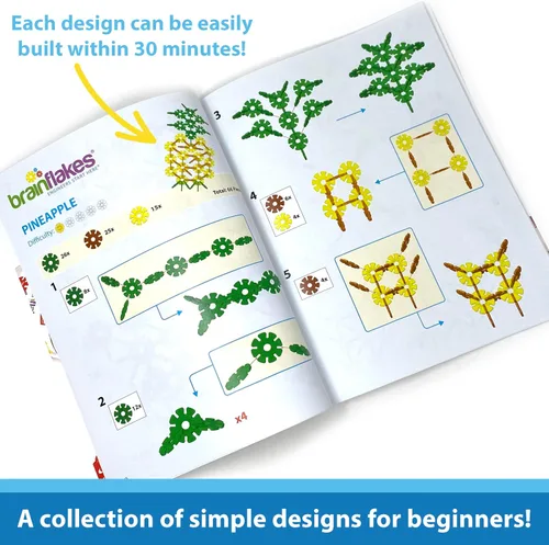 Vista 4 de Brain Flakes - Cuaderno de ideas de construcción para principiantes Libro de actividades impreso grande de 8.5 x 11 pulgadas con 84 páginas