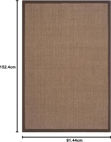 Vista 158 de Alfombra de sisal Safavieh, de color maíz y negro, tejida a mano, de la colección de fibras naturales; 5 x 8 pulgadas, NF441A, Tela, Gris / Gris