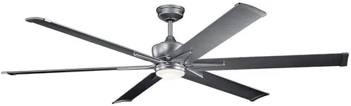 Vista 11 de KICHLER 300300SBK Ventilador de techo con 6 aspas negras satinadas con luz de 31 vatios, negro satinado Ventilador de motor DC con luz LED