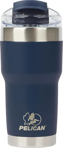 Vista 17 de Pelican Hydration Pelican Traveler™ - Vaso aislado al vacío de 22 onzas, de acero inoxidable, doble pared, con tapa doble, taza de café aislada