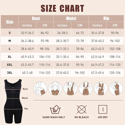 Vista 5 de FeelinGirl Tummy Control Faja Colombianas Full Body Shaper Butt Lifter Thigh Slimmer Post Surgery Compression Bodysuit
