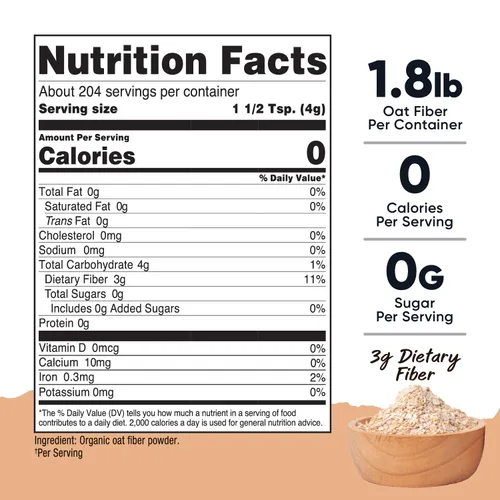 Vista 2 de Nutricost Pantry Fibra de Avena Orgánica (1.8 Libras) Avena Molida en Piedra - 3 Gramos de Fibra Dietética, USDA Orgánico