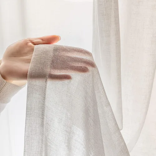 Vista 8 de Cortinas traslúcidas grises de 54 pulgadas de largo, juego de 2 paneles de lino plisado atemporal para privacidad, 2 paneles, 25 x 54 pulgadas, gris