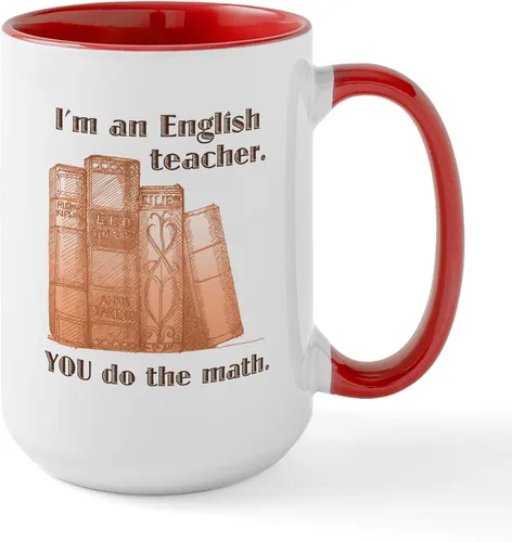 Vista 41 de CafePress Taza de café de cerámica para profesor/matemáticas inglesas, taza de té de 15 onzas
