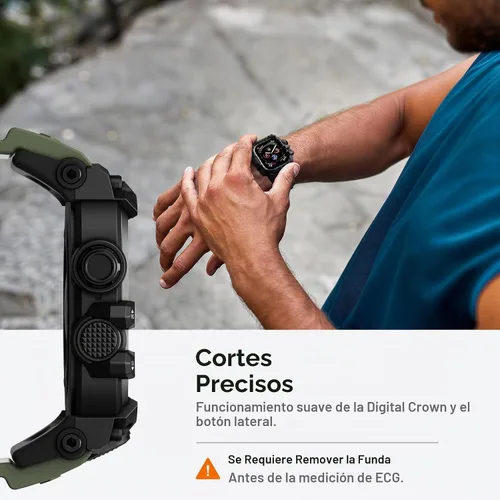 Vista 8 de amBand - Carcasa compatible con Apple Watch SE 3/SE 2/SE/6/5/4 de 1.732 pulgadas, M3 de 1.732 pulgadas, resistente correa táctica, protector