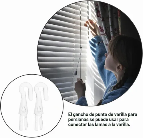 Vista 7 de DECHOUS 6 piezas de repuesto de gancho para varilla de giro de obturador, de plástico transparente, puntas de gancho de varilla de repuesto