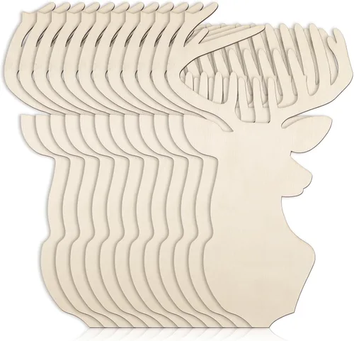 Vista 15 de 12 piezas de copos de nieve de madera sin terminar de 8 pulgadas para manualidades, adorno de copo de nieve de madera, decoración de pared colgante