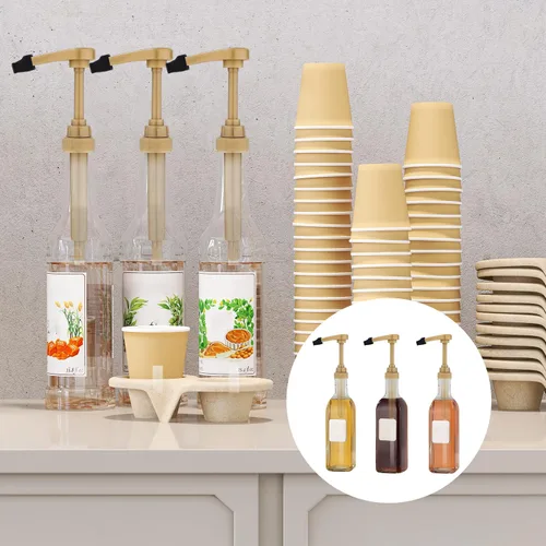 Vista 6 de 6 bombas de jarabe de café con tapa de punta que se adapta a la mayoría de botellas de 25.4 fl oz