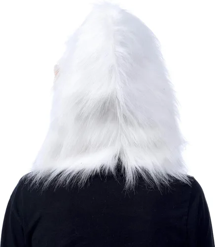 Vista 3 de Zagone Studios White Tree Hugger - Máscara de primate de gorila albino, yeti o monstruo de nieve, Blanco