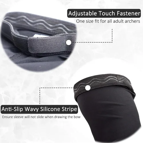 Vista 4 de Protector elástico de manga ligera para antebrazo con cierre táctil ajustable para tiro con arco Adjustable Hook & Loop Fastener, Breathable &