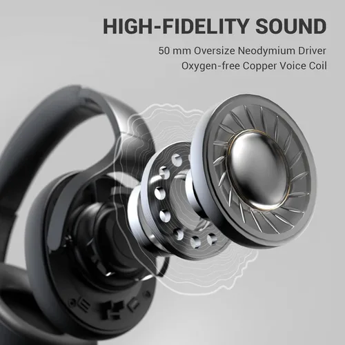 Vista 3 de EKSA AirComfy - Auriculares 245G con micrófono para PC, auriculares con cable para juegos, PC, PS4, PS5, laptop, computadora, Xbox, sonido estéreo