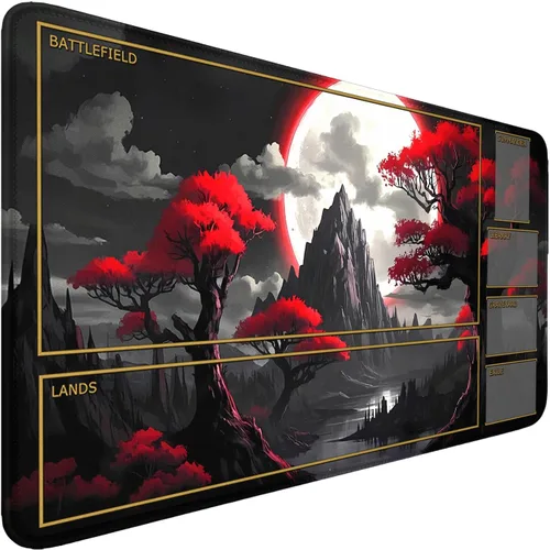 Vista 21 de Fantasy Black Lotus TCG - Tapete de juego de 24 x 14 pulgadas, tapete de juego para MTG DTCG CCG RPG Trading Card Game Mats superficie lisa juego